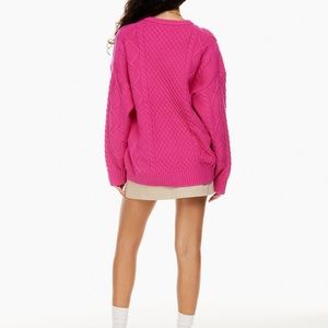 Hot pink knit chunky sweater